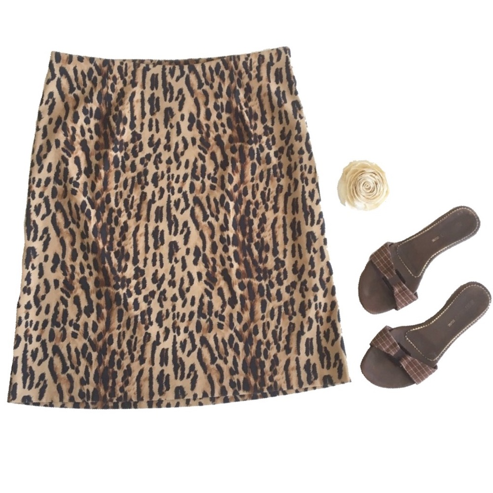 ABS Allen Schwartz ✦ Leopard Print Pencil Skirt ✦ 10P Petite ✦ - Picture 8 of 10